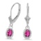 14k White Gold Oval Pink Topaz And Diamond Leverback Earrings 0.96 CTW