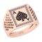 0.20 Ctw SI2/I1 Treated Fancy Black And White Diamond 14K Rose Gold Gifts For Players Men's Ring