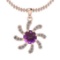 1.75 Ctw Amethyst And Diamond I2/I3 14K Rose Gold Necklace