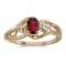 14k Yellow Gold Oval Garnet And Diamond Ring 0.48 CTW