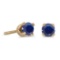 Certified 3 mm Petite Round Sapphire Screw-back Stud Earrings in 14k Yellow Gold