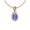 1.27 Ctw VS/SI1 Tanzanite And Diamond 14K Rose Gold Pendant