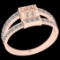 0.45 Ctw I2/I3 Diamond 10K Rose Gold Casino theme Ring