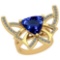 6.12 Ctw VS/SI1 Tanzanite And Diamond Platinum 14K Yellow Gold Plated Ring