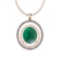 16.83 Ctw VS/SI1 Emerald And Diamond 14K Rose Gold Pendant