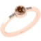 0.14 Ct Natural Yellow Diamond I2/I3And White Diamond I2/I3 14k Rose Gold Vintage Style Ring