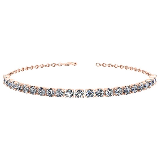 1.38 Ctw I2/I3 Diamond 10k Rose Gold Bracelet