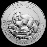2014 Canada 1.5 oz Silver Arctic Fox Uncirculated
