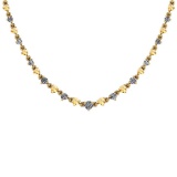 3.04 Ctw Citrine And Diamond I2/I3 10K Yellow Gold Necklace