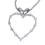 14K White Gold Diamond Heart Pendant (.25 carat) 0.25 CTW