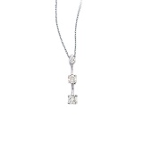 14k White Gold 0.25 Ct Three Stone Diamond Pendant