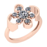 0.91 Ctw VS/SI1 Diamond 14K Rose Gold Ring