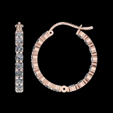 8.50 Ctw SI2/I1 Diamond 14K Rose Gold Hoop Earrings