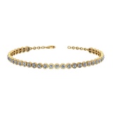 1.09 Ctw SI2/I1 Diamond Bezel Set 14K Yellow Gold Bracelet