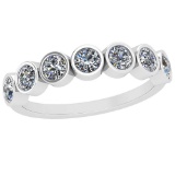 0.55 Ctw Diamond I2/I3 Style Bezel Set 14K White Gold Eternity Band Ring