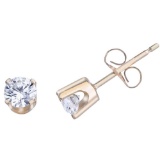 14k Yellow Gold .50 Ct Diamond Stud Earrings