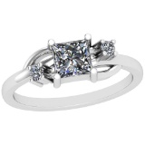 0.57 Ctw SI2/I1 Diamond Platinum Ring