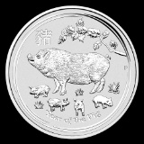 2019 Australia 2 oz Silver Lunar Pig