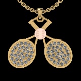 1.32 Ctw SI2/I1 Diamond 14K Yellow&Rose Two tone Gold Tennis Set Pendant