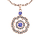 1.03 Ctw VS/SI1 Tanzanite And Diamond 14K Rose Gold Pendant Necklace