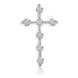 14K White Gold Diamond Cross Pendant