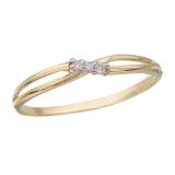 14K Yellow Gold and Diamond Bypass Promise Ring 0.03 CTW