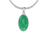 2.50 Ctw Emerald Style Bezel Set 14K White Gold Victorian Pendant