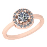 0.33 Ctw VS/SI1 Diamond 14K Rose Gold Vintage Ring