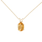 14k Yellow Gold Oval Citrine Pendant 0.8 CTW