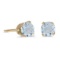 4 mm Round Aquamarine Stud Earrings in 14k Yellow Gold 0.38 CTW