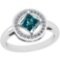 1.25 Ctw I2/I3 Treated Fancy Blue And White Diamond Platinum Ring