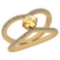 0.88 Ctw Citrine And Diamond I2/I310K Yellow Gold Vintage Style Ring