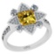 1.93 Ctw I2/I3 Citrine And Diamond 10K White Gold Engagement Ring