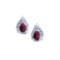 14k White Gold Pear Ruby And Diamond Earrings