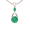 2.79 Ctw Emerald And Diamond I2/I3 14K Rose Gold Necklace