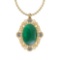 16.97 Ctw VS/SI1 Emerald And Diamond 14K Yellow Gold Pendant