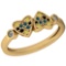 0.19 Ctw I2/I3 Treated Fancy Blue And White Diamond 14K Yellow Gold Ring