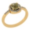 0.85 Ct Natural Yellow Diamond I2/I3And White Diamond I2/I3 10K Yellow Gold Engagement Halo Ring