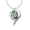 Certified 16.66 Ctw Green Amethyst And Diamond I1/I2 10K White Gold Pendant