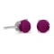 4 mm Round Ruby Stud Earrings in Sterling Silver