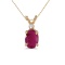 14k Yellow Gold Oval Ruby And Diamond Pendant