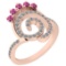 0.96 Ctw VS/SI1 Pink Sapphire And Diamond 14K Rose Gold Ring
