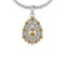 1.15 Ctw VS/SI1 Yellow Sapphire And Diamond 14K White Gold Pendant Necklace