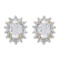 14k Yellow Gold Oval White Topaz And Diamond Earrings 1 CTW