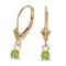 14k Yellow Gold Round Peridot Lever-back Earrings 0.49 CTW