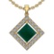 9.95 Ctw VS/SI1 Emerald And Diamond Platinum 14K Yellow Gold Plated Pendant