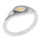 0.27 Ctw I2/I3 Citrine And Diamond 10K White Gold Engagement Ring