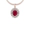 2.69 Ctw VS/SI1 Ruby And Diamond 14K Rose Gold Vintage Style Pendant
