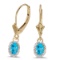 14k Yellow Gold Oval Blue Topaz And Diamond Leverback Earrings 1.22 CTW