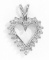 14K White Gold and Diamond Heart Pendant (1.50 carat)